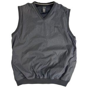 IZOD Men's Golf Windbreaker Athletic Vest M Black Polyester Cotton Summer Preppy